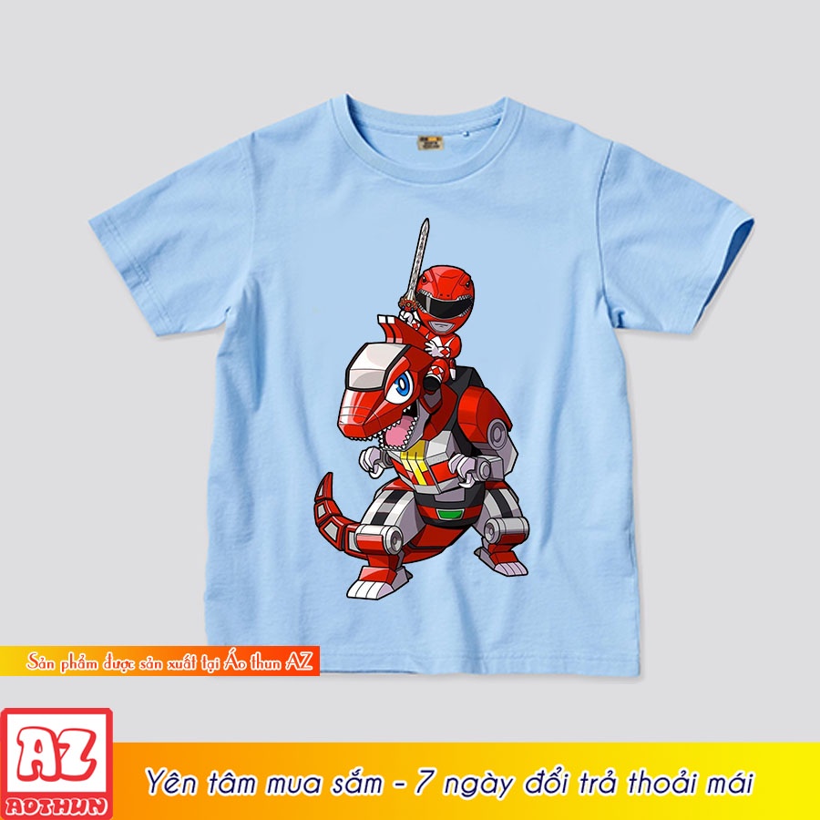 Áo thun trẻ em in hình hoạt hình 5 anh em siêu nhân gao deka đỏ M3043