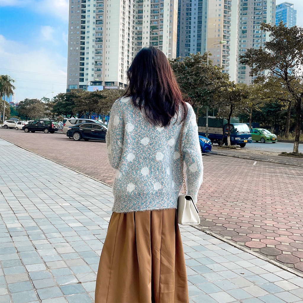 Áo len cao cổ nữ tay dài giữ nhiệt thu đông cổ 3 phân chất liệu len muối tiêu cao cấp kiểu Hàn Quốc 23closet - ALCC02
