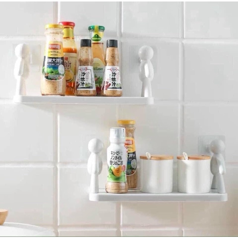 Kệ nhà tắm nhà bếp dán tường siêu dính trong nhà tắm, nhà bếp tiện dụng