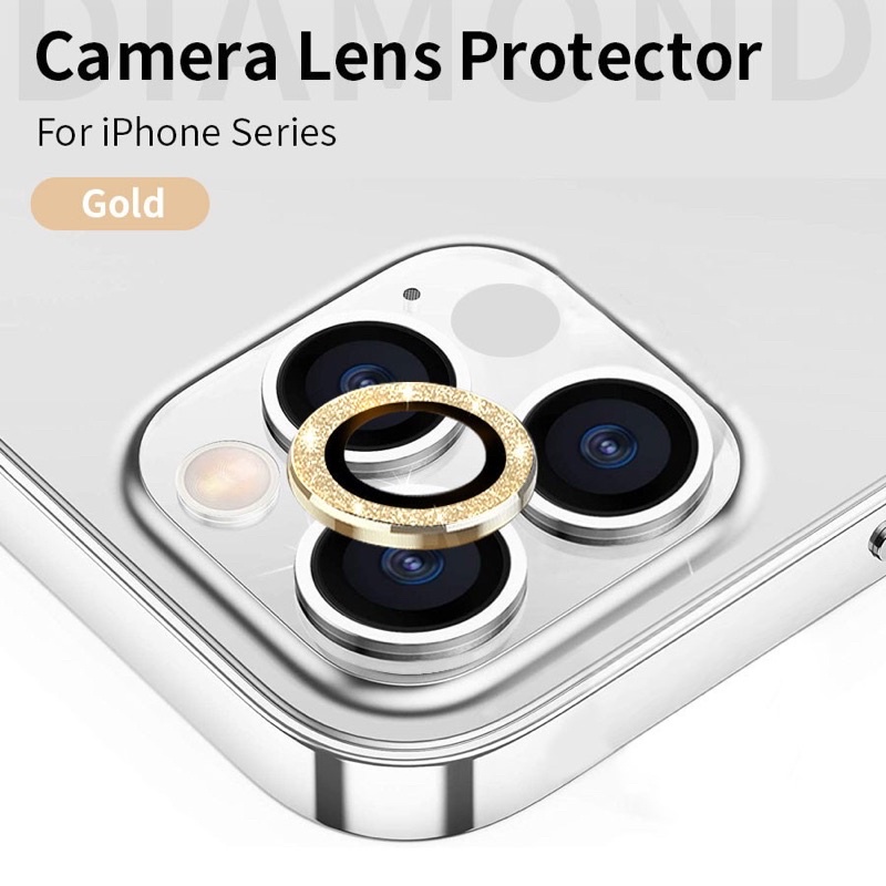 Miếng dán bảo vệ Mắt camera nhũ titan kim cương cho iPhone 13 Mini, 13, 13 Pro, 13 Pro Max, 12 Pro Max , 11 lấp lánh