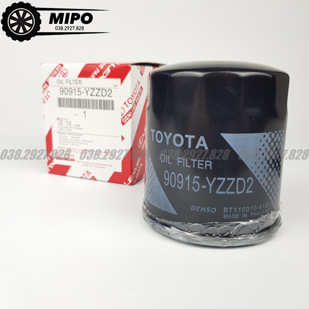 Lọc nhớt (lọc dầu) động cơ xe Hiace, GS300, SC300, Innova, Vigo, Lancruiser, Sienna (Mã: 90915YZZD2 / 90915TB001)