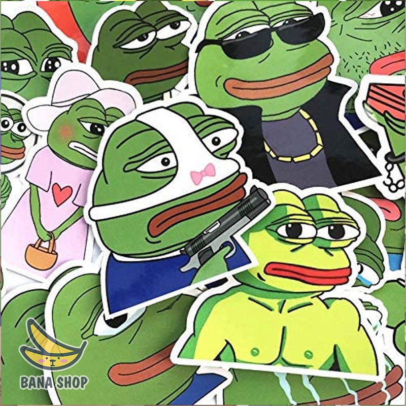 Set 17 sticker ếch xanh Pepe sad frog siêu bựa dành cho vozer