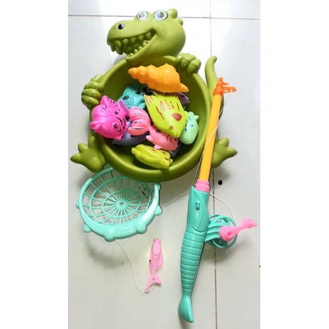 Bộ đồ chơi câu cá nam châm bằng nhựa thao khủng long rất đẹp