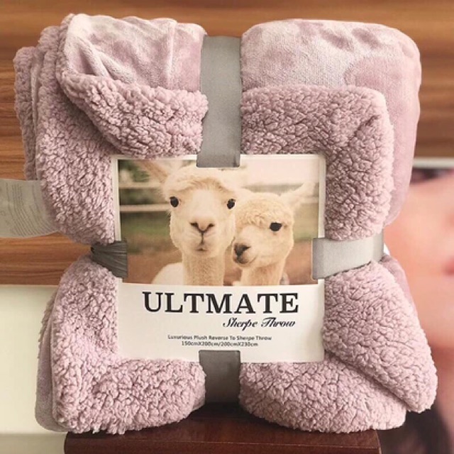 Chăn Lông Cừu Ultmate Nhập Khẩu- 2 Lớp Dày Dặn- Ấm Áp- Kích Thước 2m x 2m3
