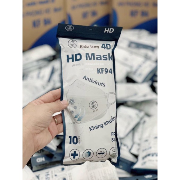 Set 100 Chiếc Khẩu trang 4 Lớp KF94 HD MASK Chống Bụi Mịn Và Kháng Khuẩn Hàng Cao Cấp