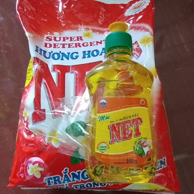 Bộ bột giặt Net Extra Hương Hoa Sứa + Rửa chén next 250g