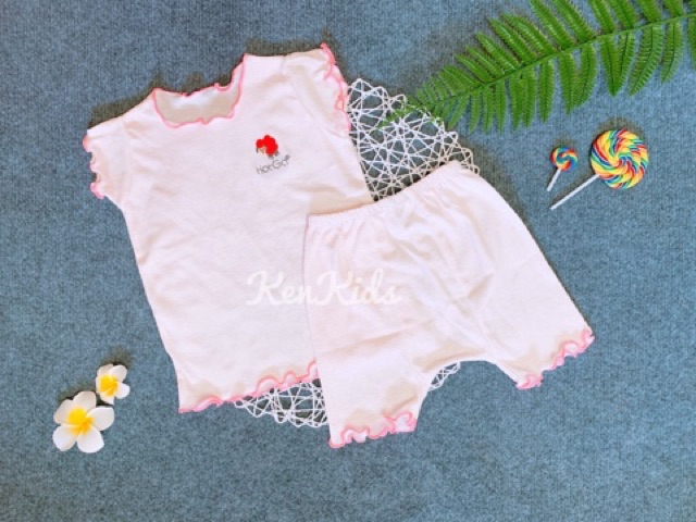 (4-12kg) Set 3 Bộ thun Đùi Lửng bé gái HOTGA chất đẹp