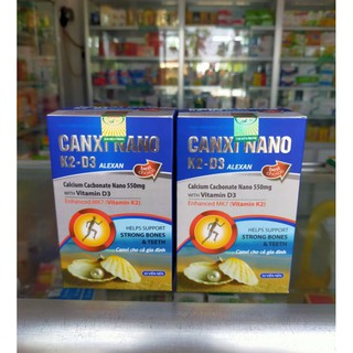 Combo 2 lọ Canxi Nano K2_D3 ALEXAN bổ sung canxi cho mọi lứa tuổi( lọ 30viên).