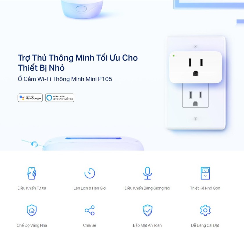 [Hỏa Tốc] Ổ Cắm WiFi Thông Minh TP-Link Tapo P105 Điều Khiển Từ Xa