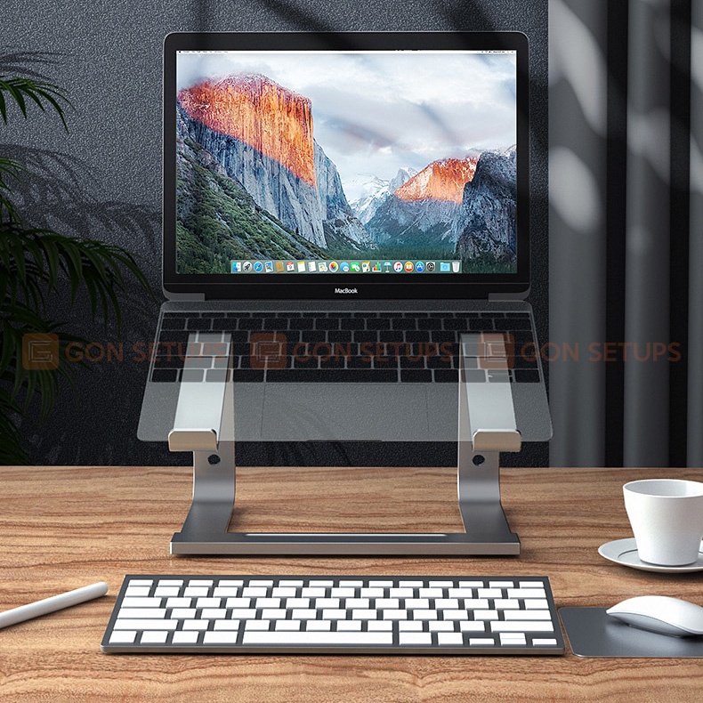Giá đỡ laptop, Giá kê MacBook hợp kim nhôm khung cố định giúp tản nhiệt tốt, chống mỏi cổ