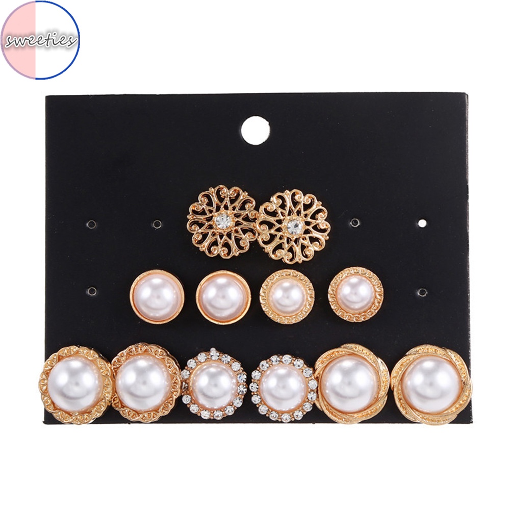 7 Cặp bông tai đính ngọc trai kim cương giả phong cách retro sang trọng dành cho nữ