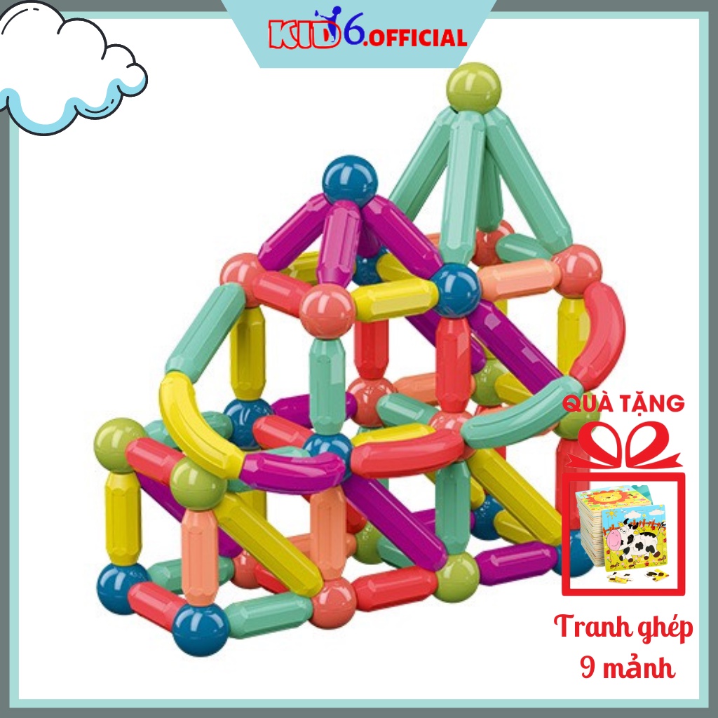 Nam châm xếp hình thông minh 25/36/42/64 chi tiết đồ chơi cho bé - KID6.OFFICIAL