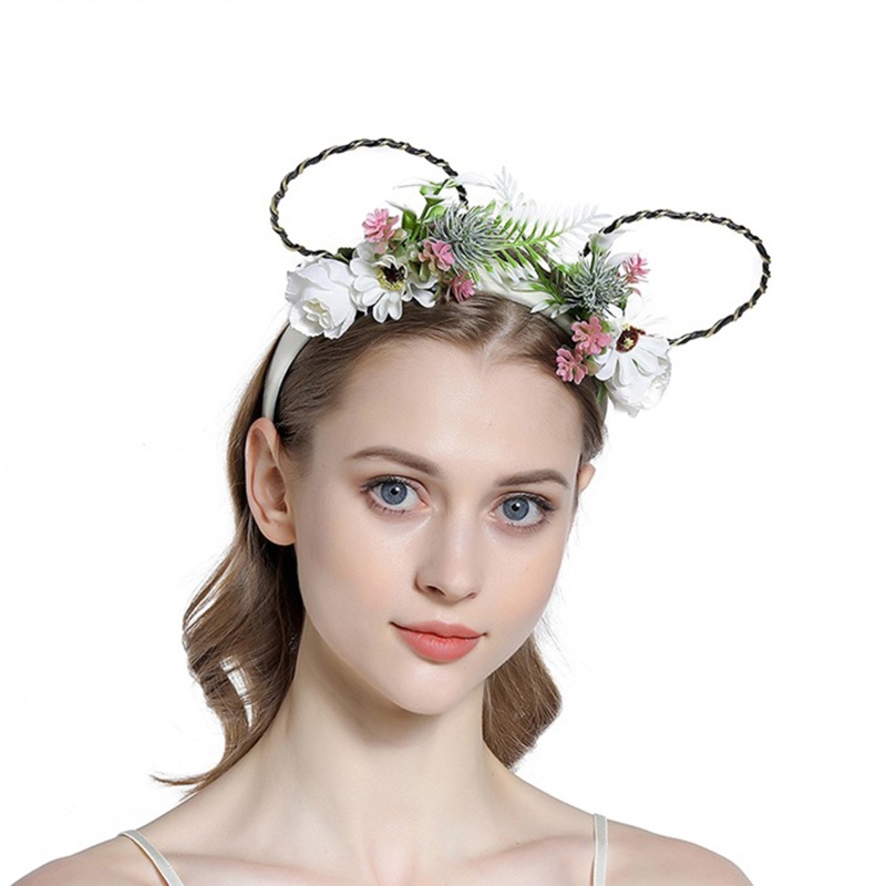 Băng Đô Tai Mèo Đính Hoa Hoạt Hình Dùng Hóa Trang Tiệc Tùng