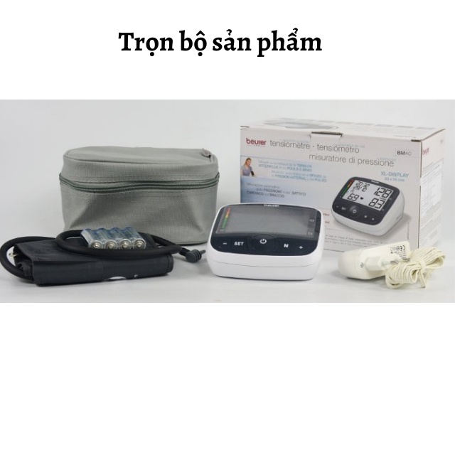 Máy đo huyết áp bắp tay tự động Beurer BM40, máy đo huyết áp đức, hẹn giờ đo, máy đo huyết áp kèm sạc pin
