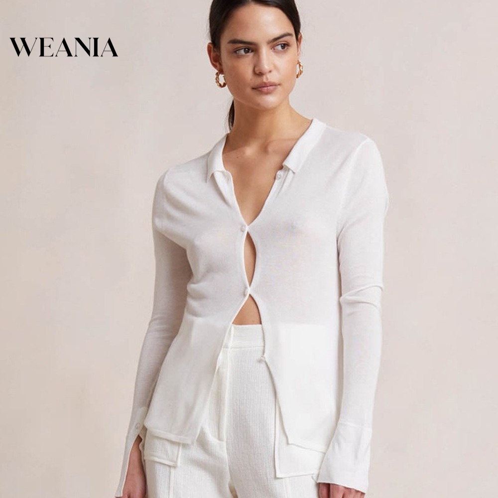 Áo Sơ Mi Cổ Bẻ Cài Nút Phong Cách Thời Trang Đường Phố Mới Cho Nữ