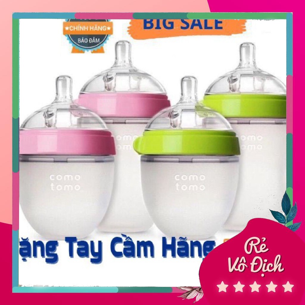 ( Hàng new ) [Hàng Chính Hãng] Bình Sữa Comotomo Chính Hãng, Bình Sữa Cho Bé Chống Sặc 250 ml Và 150 ml - 100% Silicone 