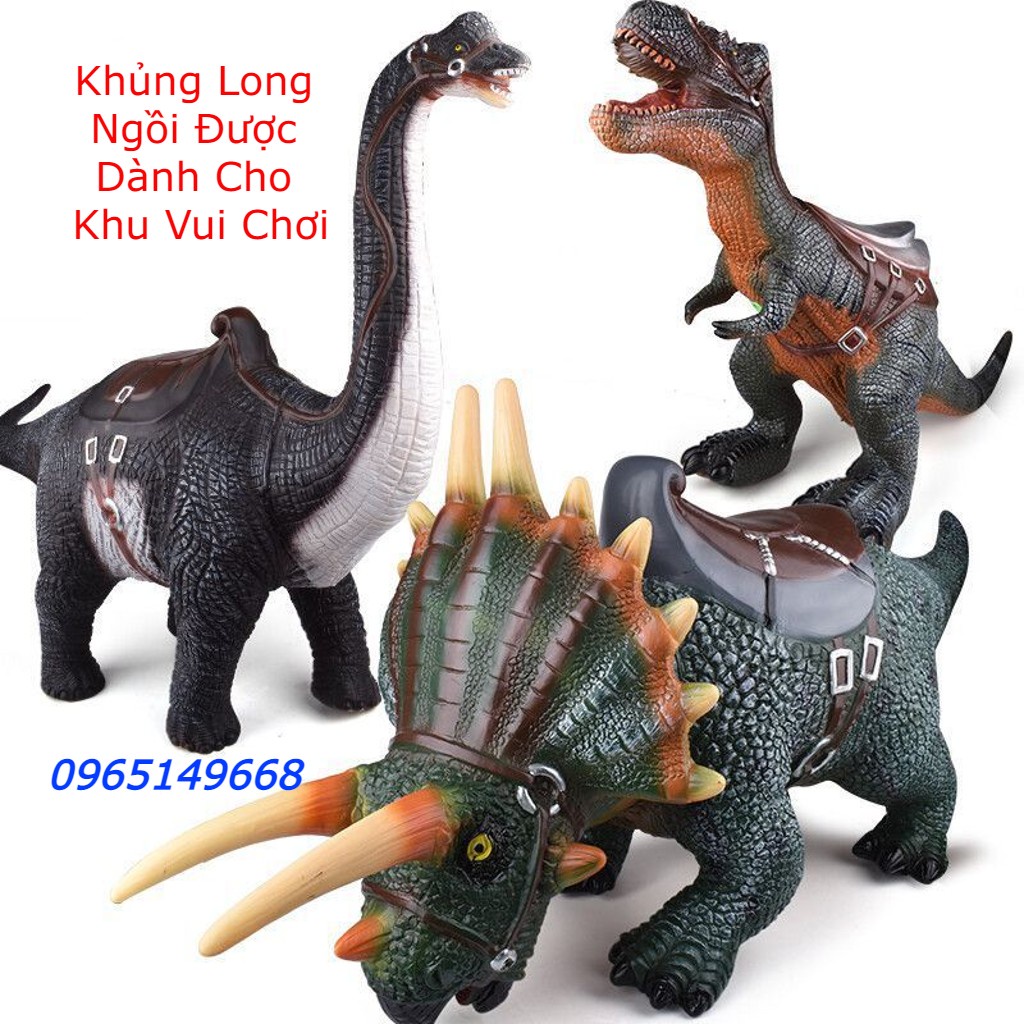 Mô hình khủng long T-Rex Triceratops 100cm ngồi được phát nhạc