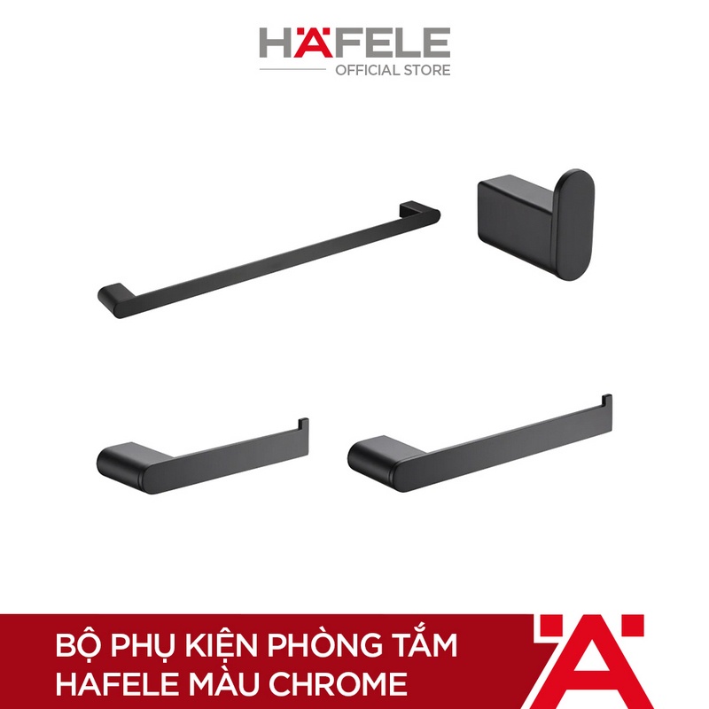 Bộ phụ kiện phòng tắm Hafele - 499.98.350 màu đen