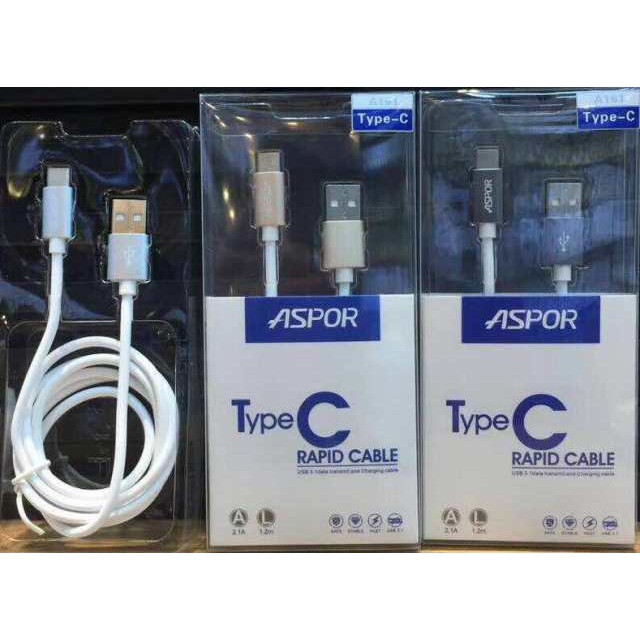 Cáp sạc Aspor rapid cable Type C A161 new