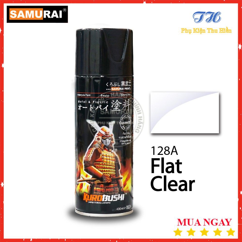 Sơn Xịt Xe Máy Chính Hãng Samurai 128A Trong Mờ - Độ Bám Dính Cao