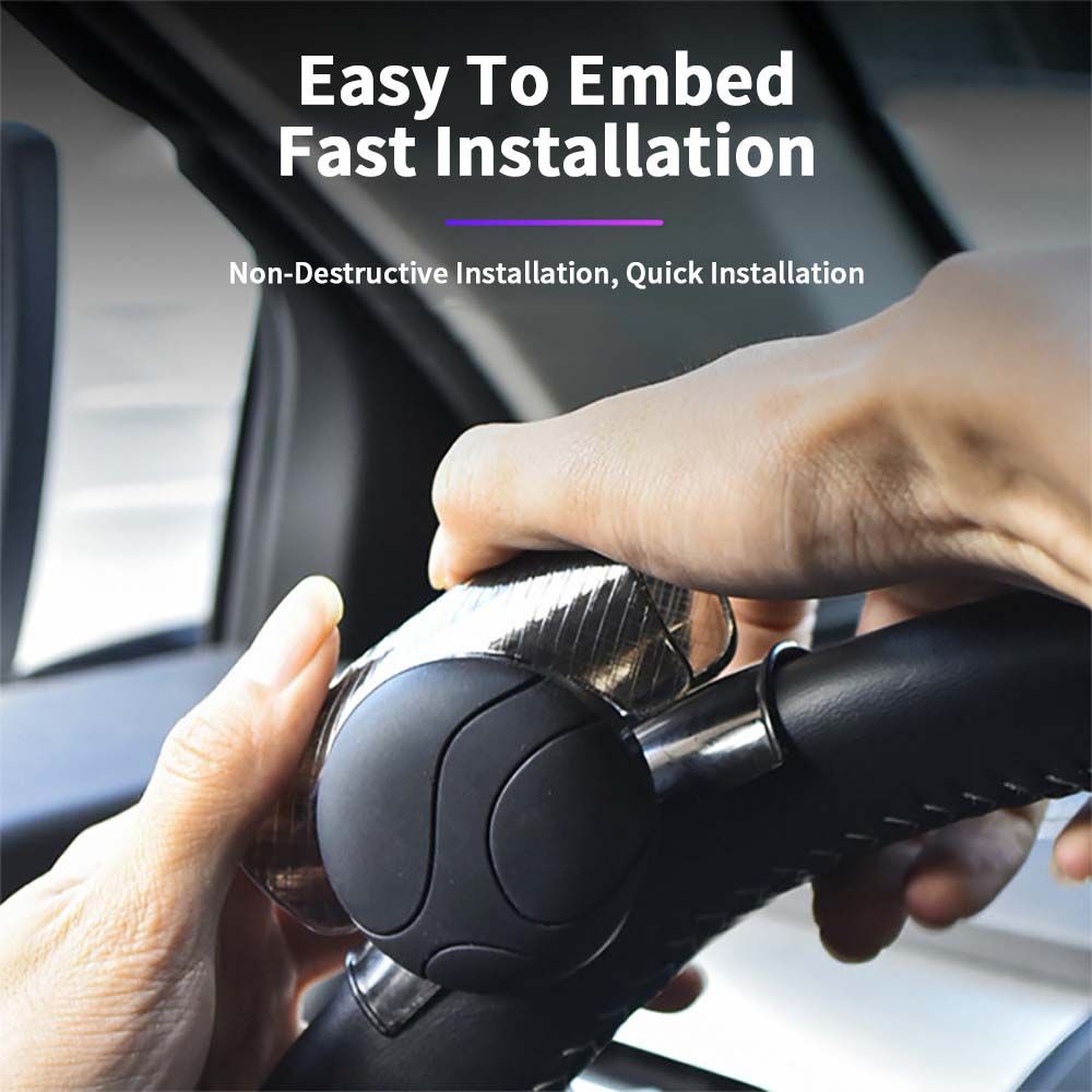 Phụ kiện núm xoay 360 độ tăng cường lực tay lái xe hơi hình quả bóng bằng nhựa kim loại cao cấp