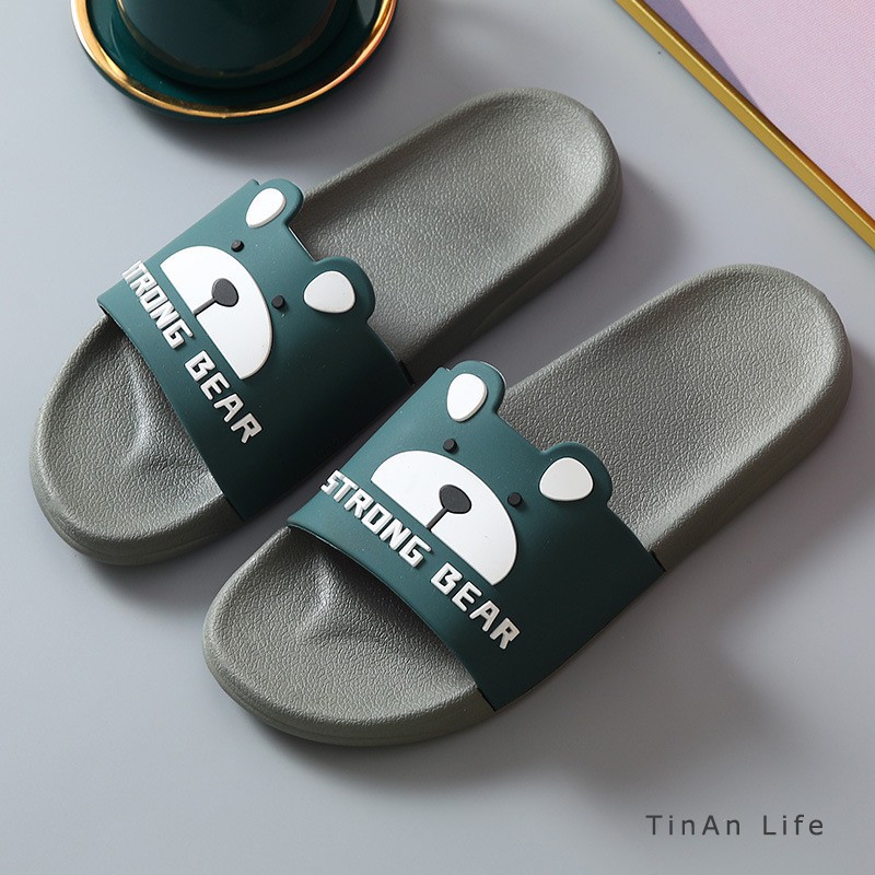 Dép Quai Ngang Mẫu Strong Bear, Unisex Thời Trang Nam Nữ Cá Tính