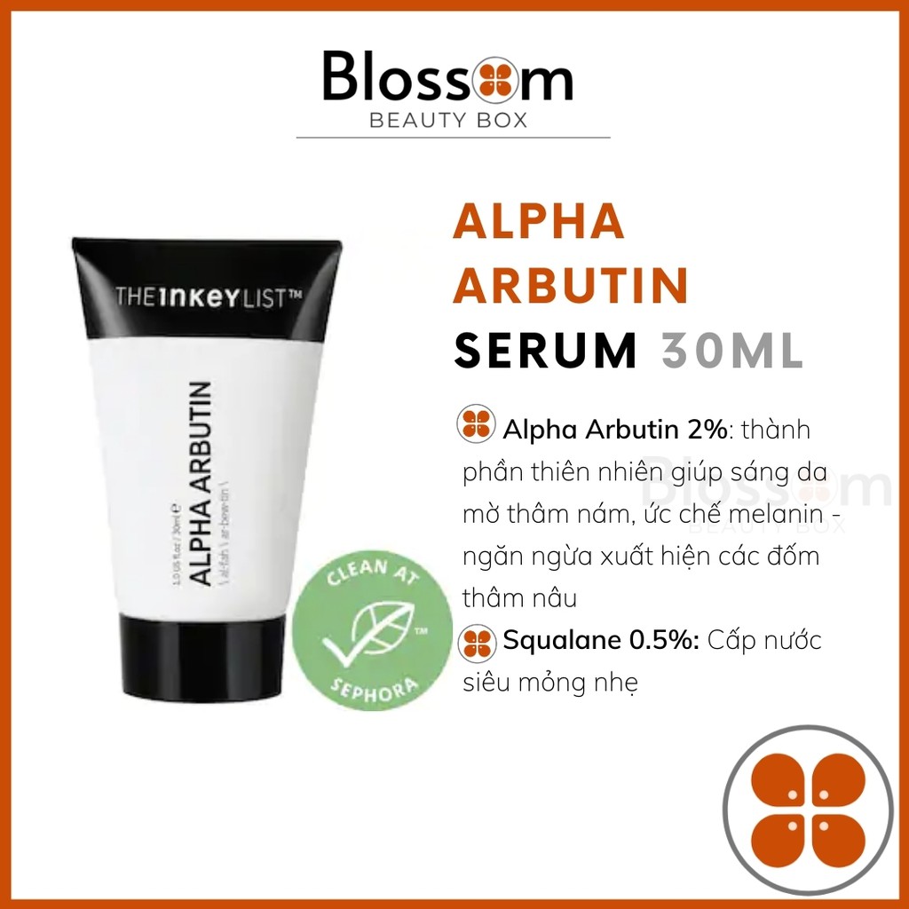 Serum dưỡng Trắng Da, mờ thâm nám 2% Alpha Arbutin The INKEY List