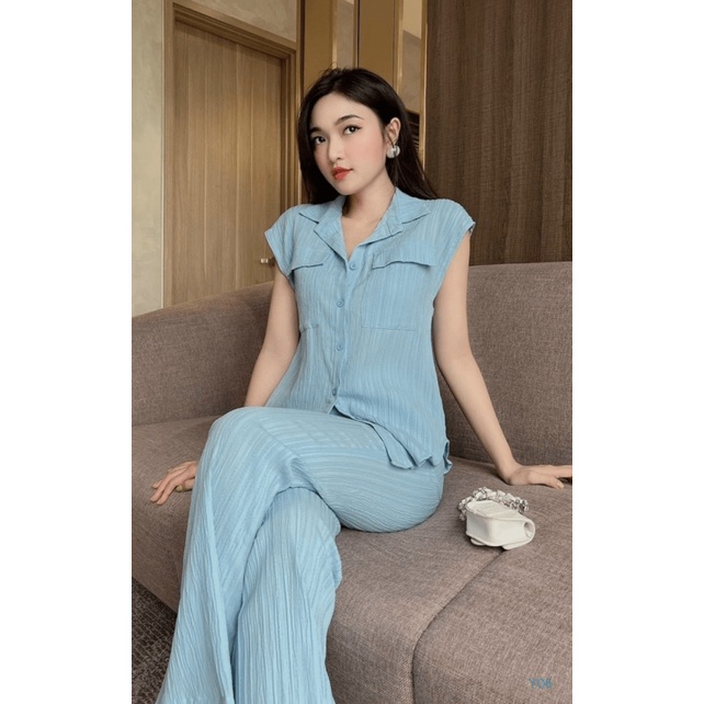(MẪU MỚI) SÉT BỘ ĐŨI XỐP NỮ ÁO PHỐI TÚI HỘP ĐI CHƠI DỰ TIỆC THANH LỊCH SANG CHẢNH HHP
