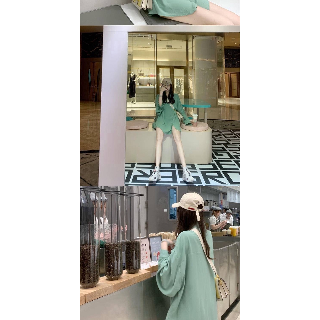 Áo sơ mi tay dài dáng rộng phong cách Hàn Quốc cổ điển dành cho phái nữ