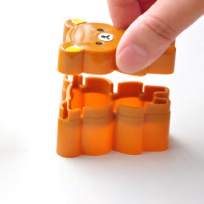 Khuôn gấu 3D, khuôn làm bánh quy hình chú gấu màu nâu, tạo hình bánh sanwich dễ thương