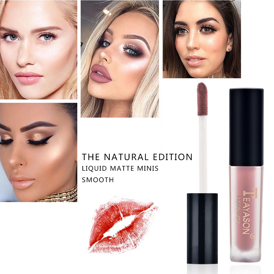 Teayason Son Môi Dưỡng Ẩm Dạng Lỏng Màu Nhung Mờ Mịn Màng Chống Nước