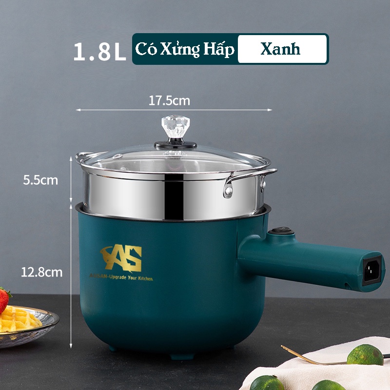 Bếp Lẩu Điện Mini Dung Tích 1.8 Lít Công Suất 600W Nồi Lẩu Mini Tiện Lợi Có Tay Cầm NL11