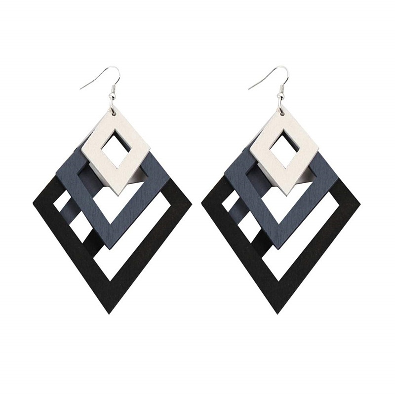 Thời Trang Khuyên Tai Gỗ Nhiều Lớp Thiết Kế Độc Đáo