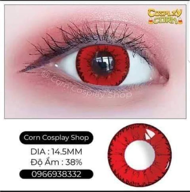 Lens hóa trang Halloween Demon, 1 cặp contactlens cosplay kính áp tròng cosplay đỏ/xanh/vàng từ 0 đến 8 độ - CORNCOSPLAY