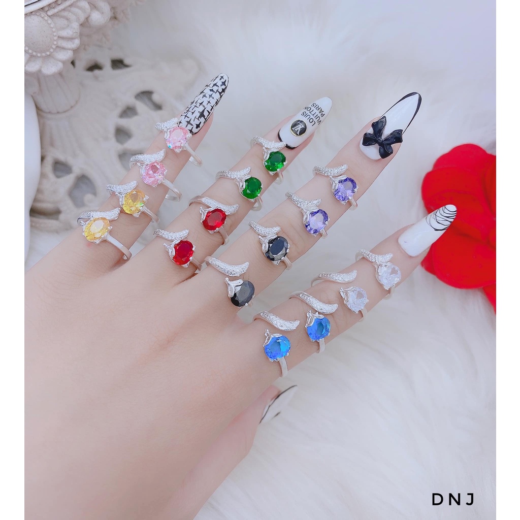 Nhẫn bạc ta mặt hồ ly free size nhiều màu