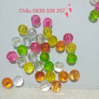 Hạt cườm, hạt pha lê nhựa tròn 8 li