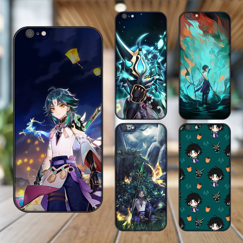 Ốp lưng iPhone 6 Plus, 6s Plus dẻo đen cạnh vuông in hình Xiao Genshin Impact