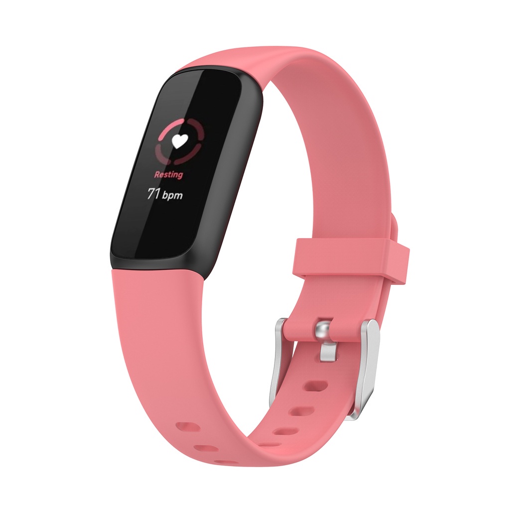 Silicone Dây Đeo Thay Thế Chất Liệu Silicon Màu Trơn Thời Trang Cho Fitbit Luxe