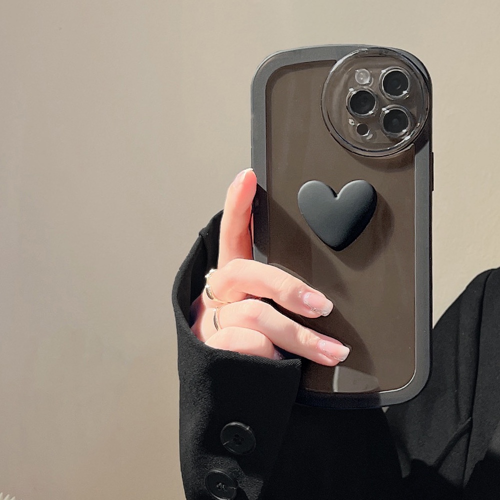 Trong Suốt Ốp Điện Thoại Mềm Trong Suốt Họa Tiết Trái Tim Cho iphone 11 12 13 pro max mini XR XS 7 8 plus