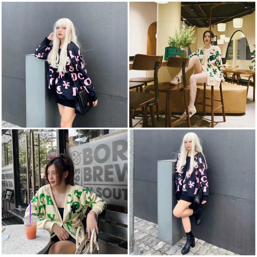 Áo khoác Cardigan Basic UNISEX Nam Nữ chất Nỉ in chữ cái cực hot TPMCkhoac41
