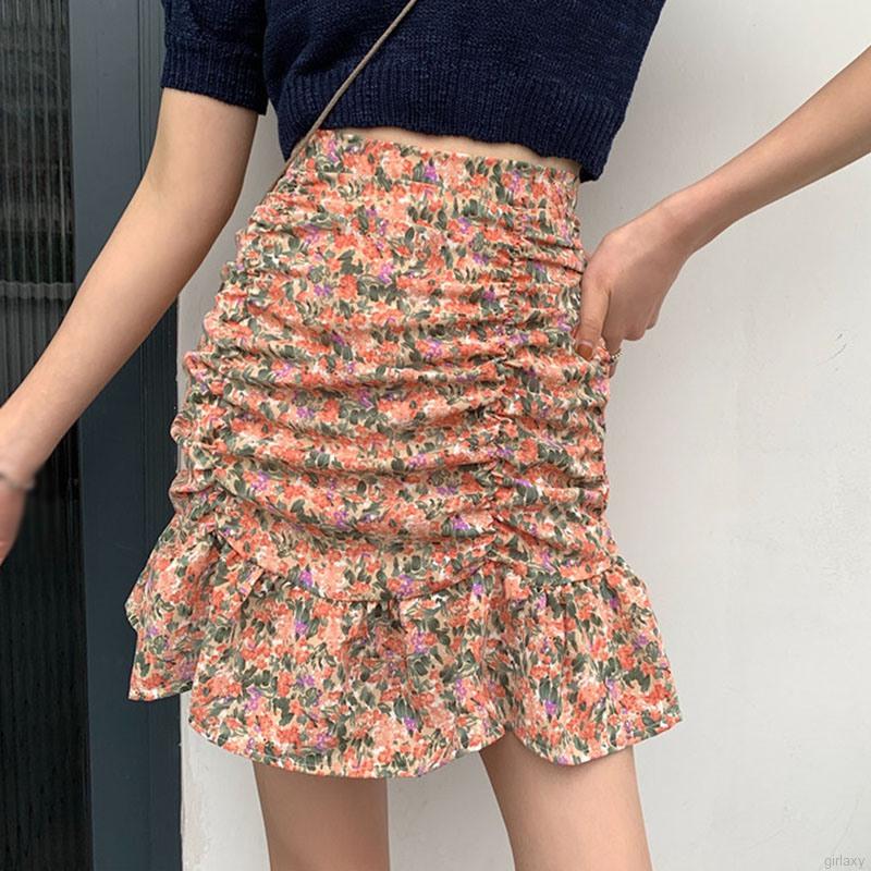 Chân Váy Ngắn In Hoa Lưng Cao Thời Trang Hàn Quốc | BigBuy360 - bigbuy360.vn