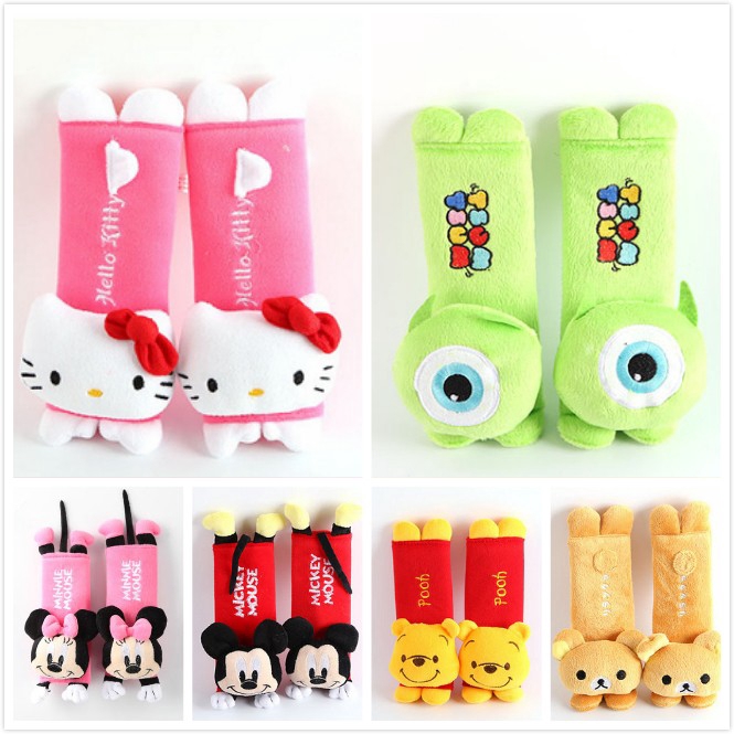 1 Cặp Vỏ Bọc Dây Đai An Toàn Xe Hơi Họa Tiết Siêu Anh Hùng Cho Bé