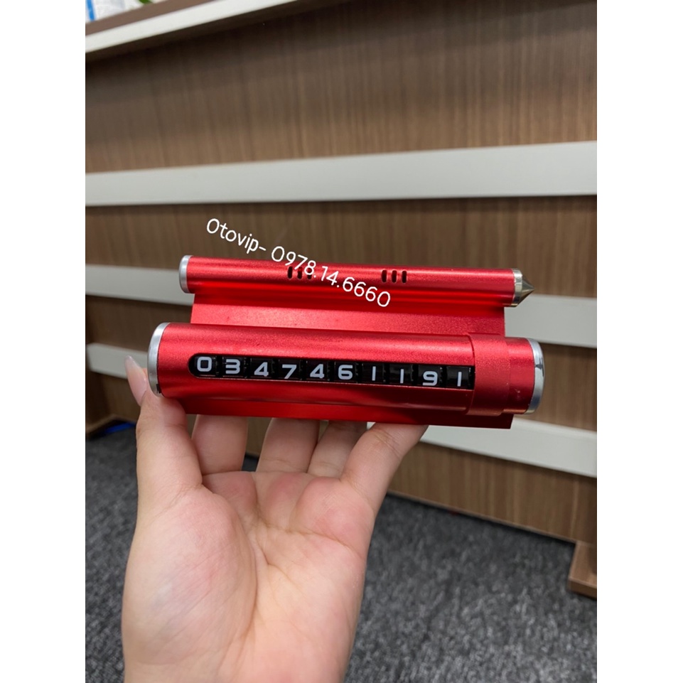 Bảng ghi số điện thoại đỗ xe ô tô bằng kim loại, size lớn 14x5,6cm thẻ hiển thị sdt gắn taplo xe hơi kèm sáp thơm