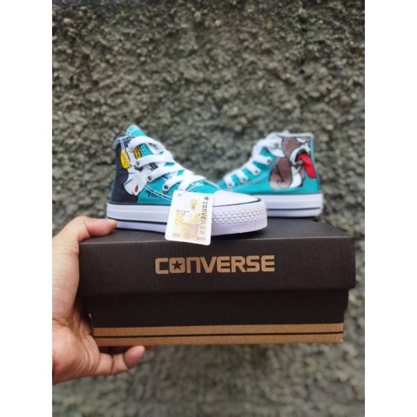 Giày Converse Cao Trẻ Em Họa Tiết Tom & Jerry Nhập Khẩu