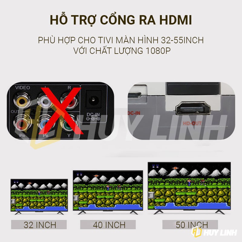 ❣☢☃Máy chơi game điện tử 4 nút HDMI 621 trò Coolbaby – Cổng Out