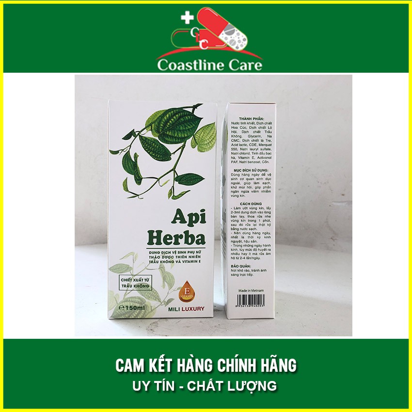 Dung Dịch Vệ Sinh Phụ Nữ Api Herba - Chiết Xuất Từ Trầu Không &amp; Vitamin E CHAI 150ML