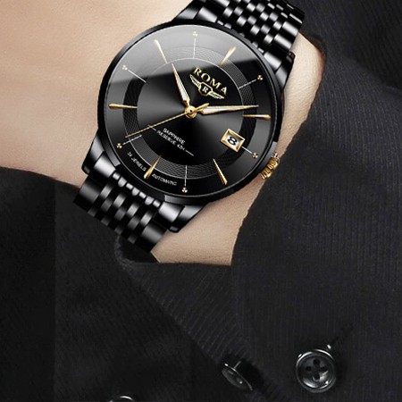 Đồng hồ nam ROMA Kim Cương Đen sang trọng, máy Nhật cực bền, chống nước tốt [ảnh thật] | BigBuy360 - bigbuy360.vn
