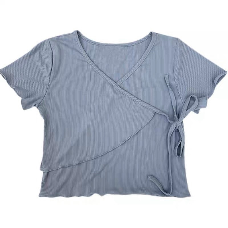 [Ảnh Thật] ÁO CỘT NƠ EO TÀ CHÉO  Chizishop- Mã 0711