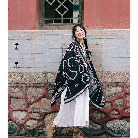 Áo boho choàng dáng cape bohemian