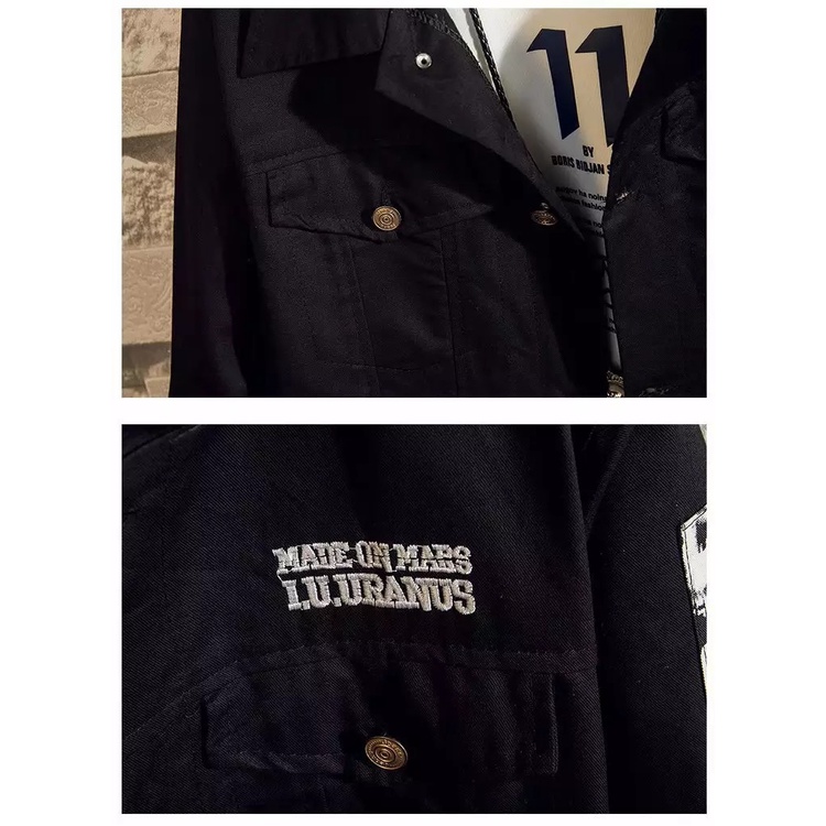 ÁO KHOÁC JEAN NAM VẢI DENIM ĐEN THÊU ĐỘC LẠ CÓ BIG SIZE